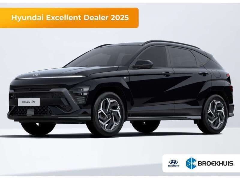 Zwart Nieuw 2025 Hyundai Kona N Line SUV | € 40.804 (Eerlijke prijs) - Afbeelding 1/4