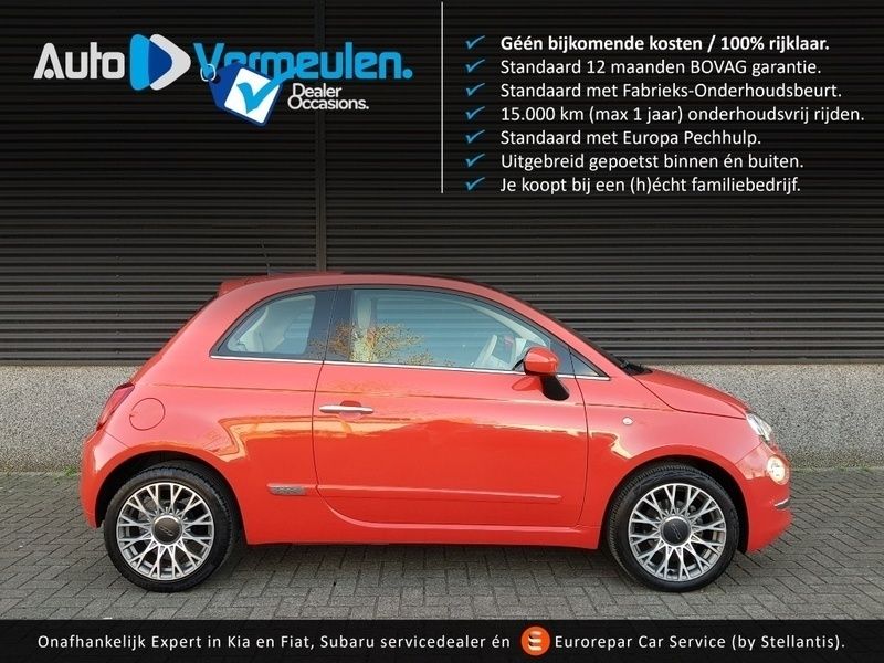 Rood Gebruikt 2019 Fiat 500 Lounge Hatchback | € 11.995 (Eerlijke prijs) - Afbeelding 1/3