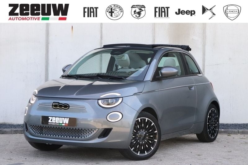 Grijs Gebruikt 2021 Fiat 500e La Prima Cabriolet | € 23.450 (Eerlijke prijs) - Afbeelding 1/4