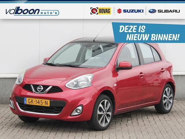 Rood Gebruikt 2014 Nissan Micra Tekna Hatchback | € 7.350 (Eerlijke prijs) - Afbeelding 1/4