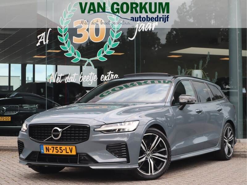 Grijs, metallic lak Gebruikt 2021 Volvo V60 R-Design Stationwagen | € 34.950 (Super prijs) - Afbeelding 1/4