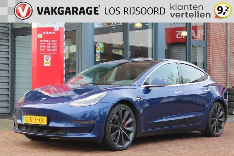 Blauw Occasion 2019 Tesla Model 3 Performance Sedan | € 21.545 (Eerlijke prijs) - Afbeelding 1/4