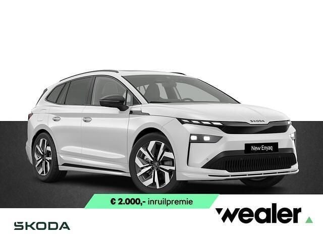 Wit Nieuw 2026 Skoda Enyaq iV SportLine SUV | € 53.790 (Eerlijke prijs) - Afbeelding 1/4
