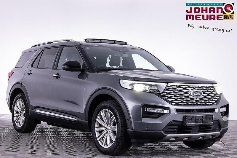 Grijs Gebruikt 2022 Ford Explorer Platinum SUV | € 53.900 (Eerlijke prijs) - Afbeelding 1/4