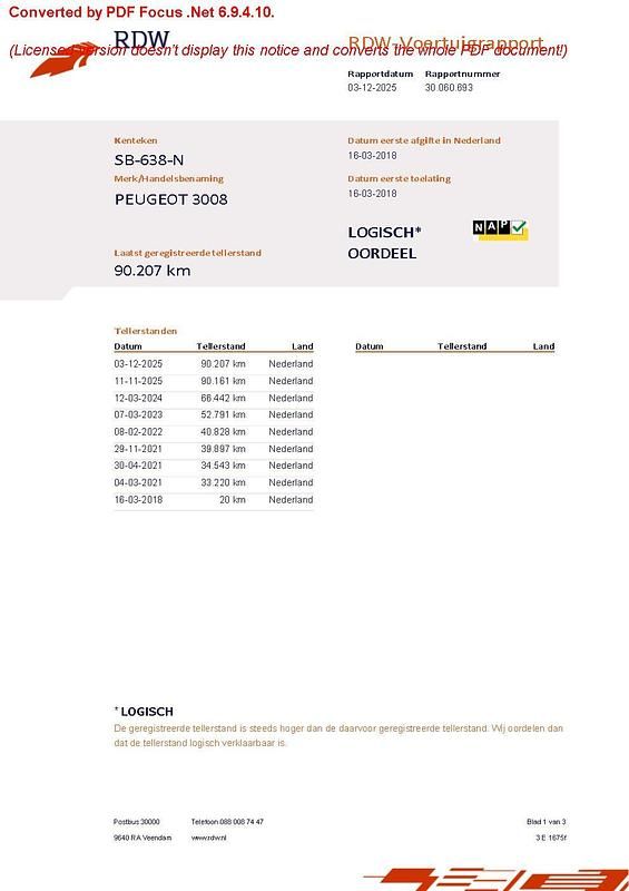 Grijs Gebruikt 2018 Peugeot 3008 Allure SUV | € 18.545 (Goede deal) - Afbeelding 1/1