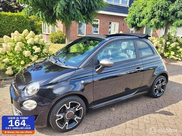 Zwart Gebruikt 2018 Fiat 500 S Cabriolet | € 9.950 (Eerlijke prijs) - Afbeelding 1/4
