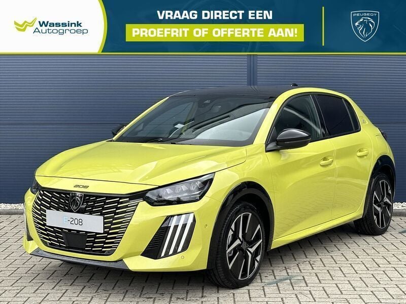 Geel metallic Nieuw 2025 Peugeot e-208 GTi Hatchback | € 33.840 (Eerlijke prijs) - Afbeelding 1/4