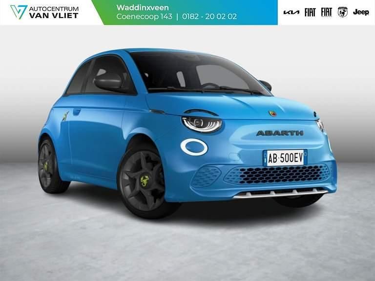 Poison blue (blauw metallic) Nieuw 2025 Abarth 500e Hatchback | € 32.190 (Super prijs) - Afbeelding 1/3