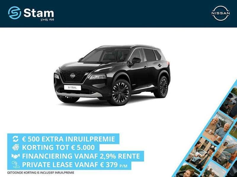 Black metallic (zwart metallic) Nieuw 2025 Nissan X-Trail Pack SUV | € 48.390 (Super prijs) - Afbeelding 1/4