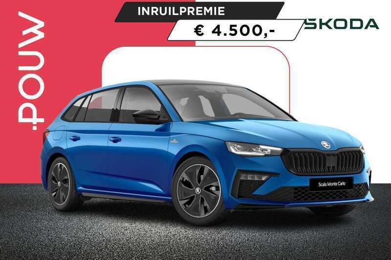 Blauw Nieuw 2024 Skoda Scala Monte Carlo Hatchback | € 37.250 (Iets duurder) - Afbeelding 1/4