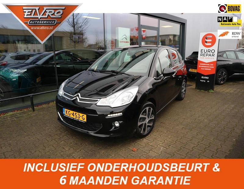 Zwart (metallic) Gebruikt 2016 Citroën C3 PureTech Hatchback | € 6.450 (Eerlijke prijs) - Afbeelding 1/4