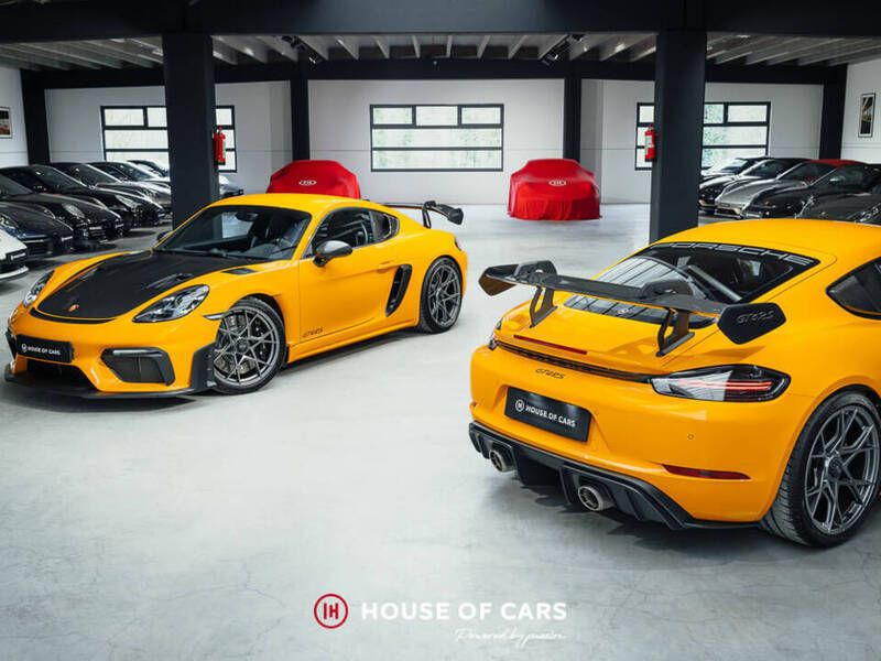 Geelpts signal yellow ( 1yh ) Gebruikt 2023 Porsche 718 Cayman GT4 Coupé | € 179.900 - Afbeelding 1/4
