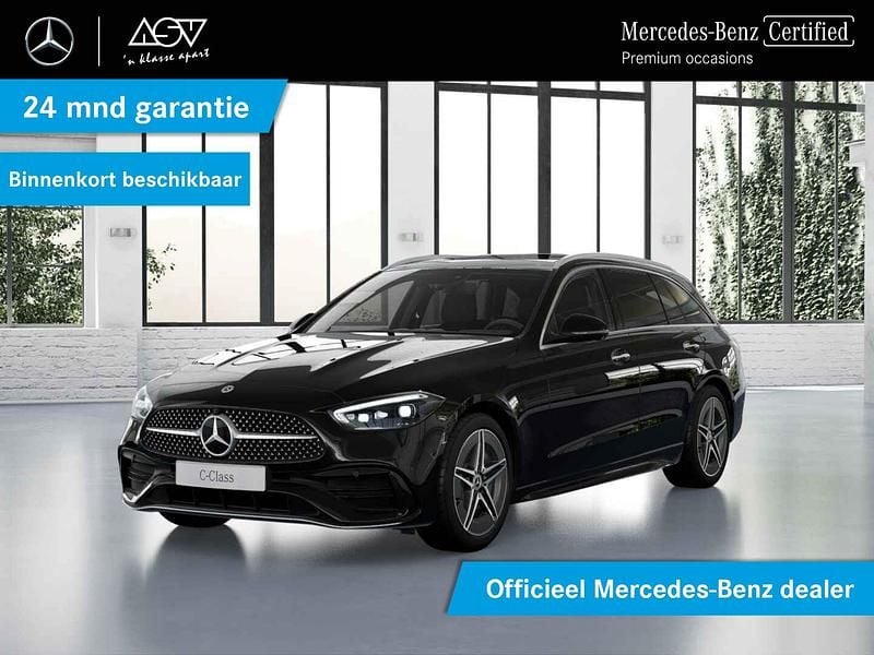 Zwart Gebruikt 2024 Mercedes C180 AMG line Stationwagen | € 48.895 (Duur) - Afbeelding 1/4
