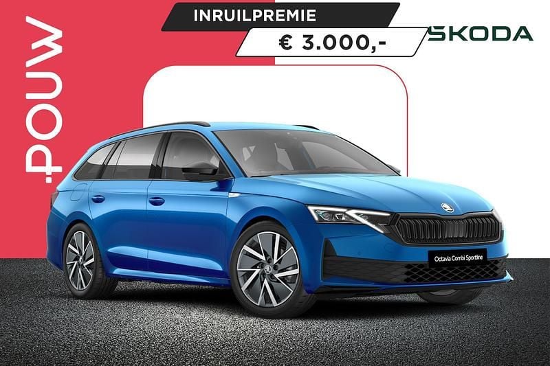 Blauw, metallic lak Nieuw 2024 Skoda Octavia Business Line Stationwagen | € 43.950 (Eerlijke prijs) - Afbeelding 1/4