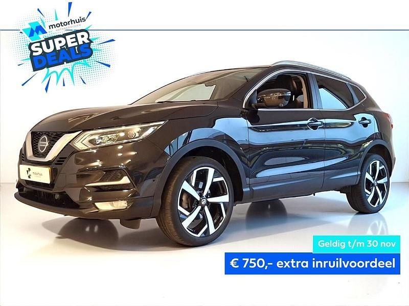 Zwart Occasion 2021 Nissan Qashqai Tekna SUV | € 21.275 (Goede deal) - Afbeelding 1/4