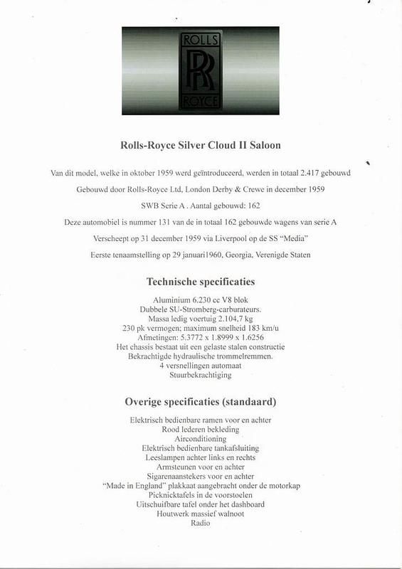 Occasion Rolls Royce Silver Cloud 1960