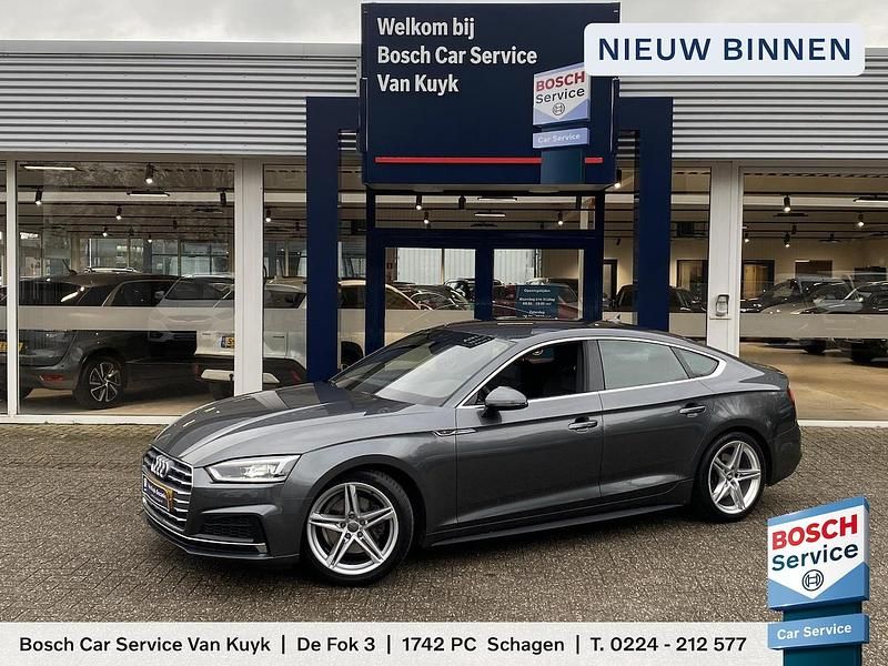 Grijs Gebruikt 2018 Audi A5 Sportback S-Line Hatchback | € 22.740 (Eerlijke prijs) - Afbeelding 1/4