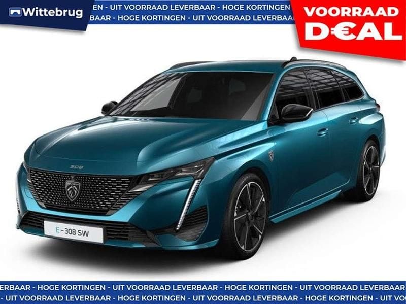 Blauw Nieuw 2025 Peugeot e-308 SW GT Stationwagen | € 39.888 (Eerlijke prijs) - Afbeelding 1/4