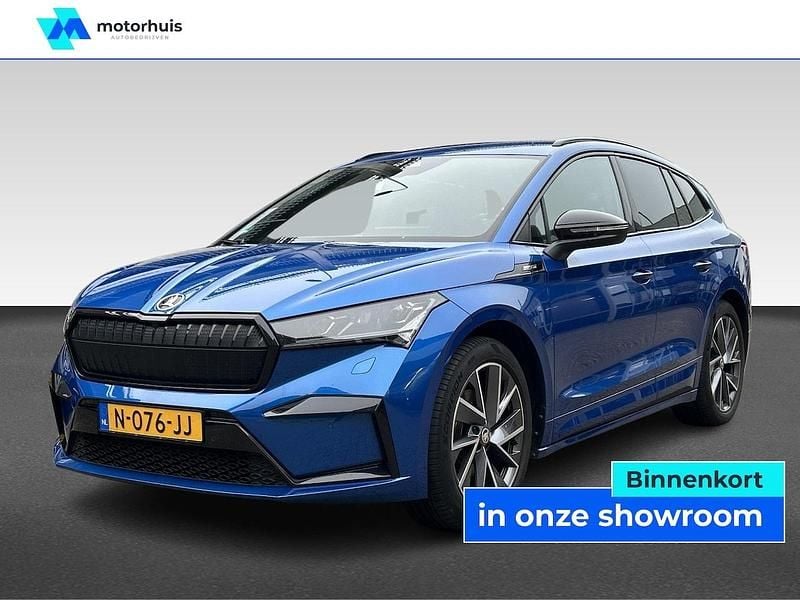 Blauw Gebruikt 2021 Skoda Enyaq iV SportLine SUV | € 24.995 (Eerlijke prijs) - Afbeelding 1/4