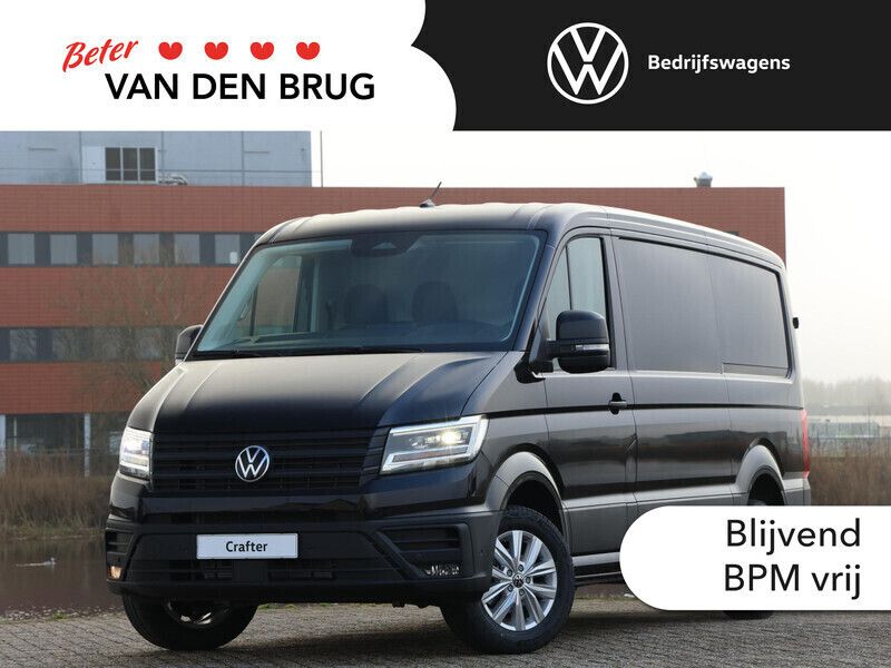 Zwart Nieuw 2024 VW Crafter Exclusive Van | € 49.995 (Iets duurder) - Afbeelding 1/4