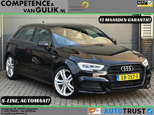Zwart Occasion 2018 Audi A3 Sportback S-Line Hatchback | € 18.950 (Eerlijke prijs) - Afbeelding 1/4