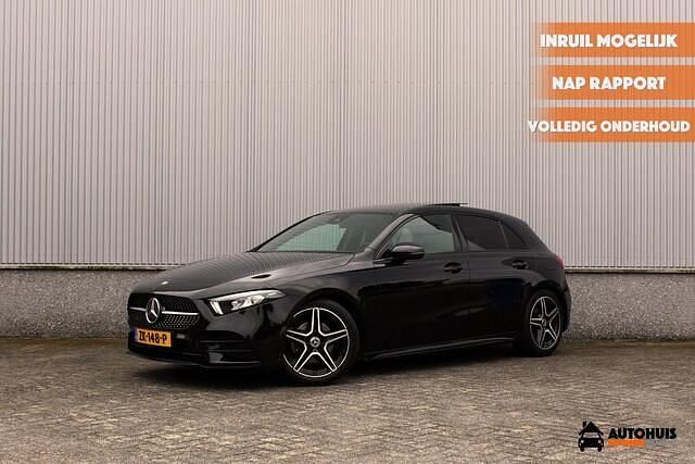 Zwart Gebruikt 2019 Mercedes A180 AMG line Hatchback | € 19.900 (Eerlijke prijs) - Afbeelding 1/4