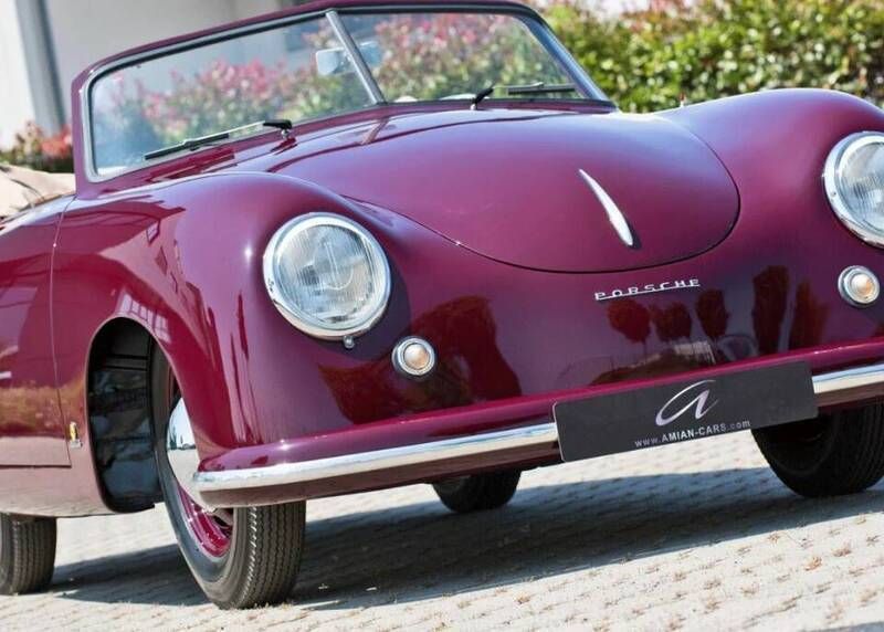 Rooderdbeerrot Gebruikt 1952 Porsche 356 Cabriolet | € 290.000 - Afbeelding 1/4