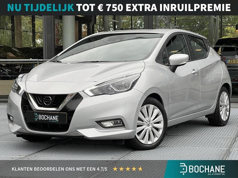 Platinum silver m Gebruikt 2018 Nissan Micra Acenta Hatchback | € 10.700 (Eerlijke prijs) - Afbeelding 1/4
