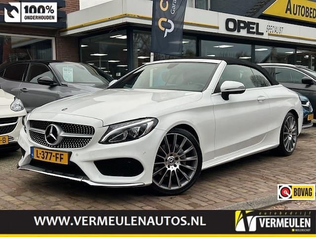 Wit Occasion 2017 Mercedes C180 AMG line Cabriolet | € 24.900 (Eerlijke prijs) - Afbeelding 1/4