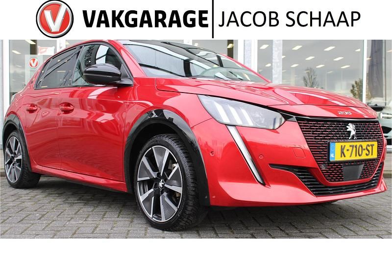 Rood Gebruikt 2021 Peugeot e-208 GT Hatchback | € 15.300 (Eerlijke prijs) - Afbeelding 1/4