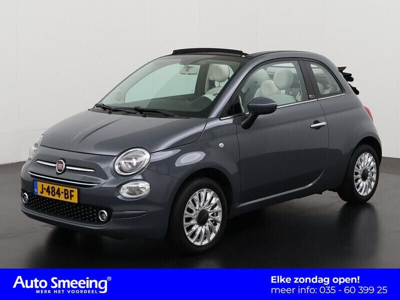 Grijs Gebruikt 2019 Fiat 500C Lounge Cabriolet | € 11.945 (Eerlijke prijs) - Afbeelding 1/4