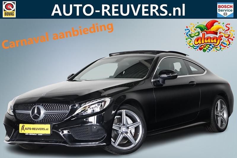 Occasion Mercedes C180 AMG line 156 PK (114 kW) 2016 Zwart Coupé