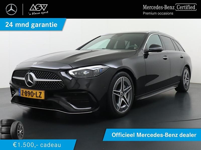 Zwart Gebruikt 2024 Mercedes C180 AMG line Stationwagen | € 44.895 (Eerlijke prijs) - Afbeelding 1/4