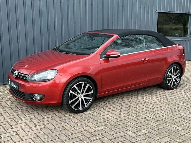 Rood Occasion 2012 VW Golf Sportline Cabriolet | € 10.495 (Eerlijke prijs) - Afbeelding 1/4
