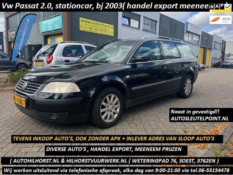 Zwart Occasion 2003 VW Passat Stationwagen | € 999 (Eerlijke prijs) - Afbeelding 1/4
