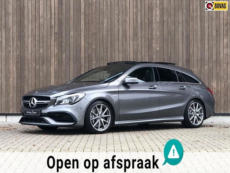 Grijs, metallic lak Gebruikt 2017 Mercedes CLA45 AMG AMG Stationwagen | € 32.900 (Eerlijke prijs) - Afbeelding 1/4