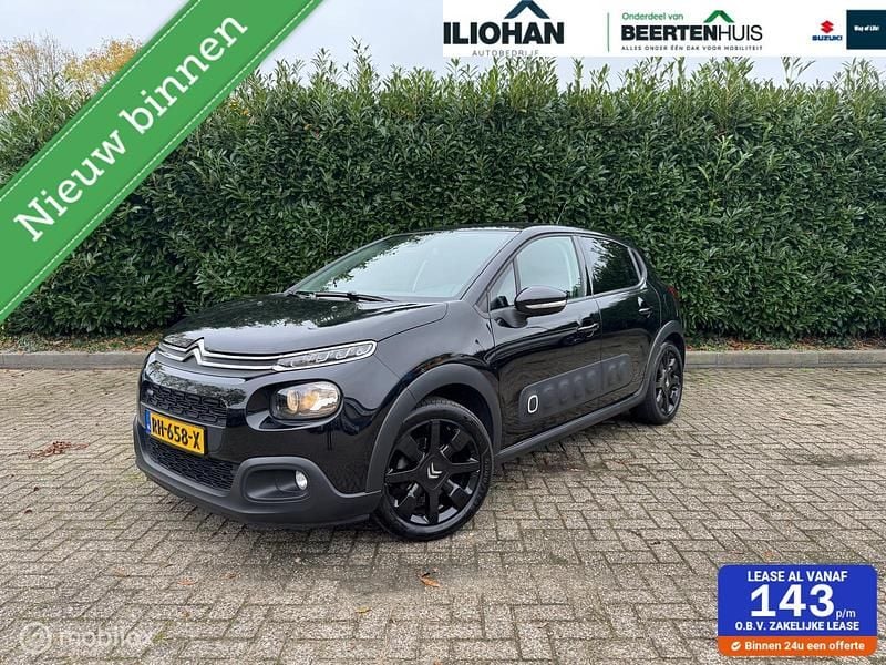 Zwart Gebruikt 2017 Citroën C3 PureTech Hatchback | € 8.685 (Eerlijke prijs) - Afbeelding 1/4