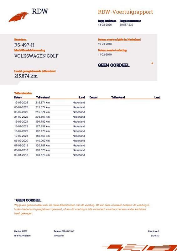 Occasion VW Golf VI Highline 122 PK (89 kW) 2010 Hatchback