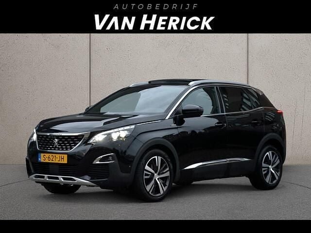 Zwart Gebruikt 2021 Peugeot 3008 GT-line SUV | € 17.945 (Super prijs) - Afbeelding 1/4