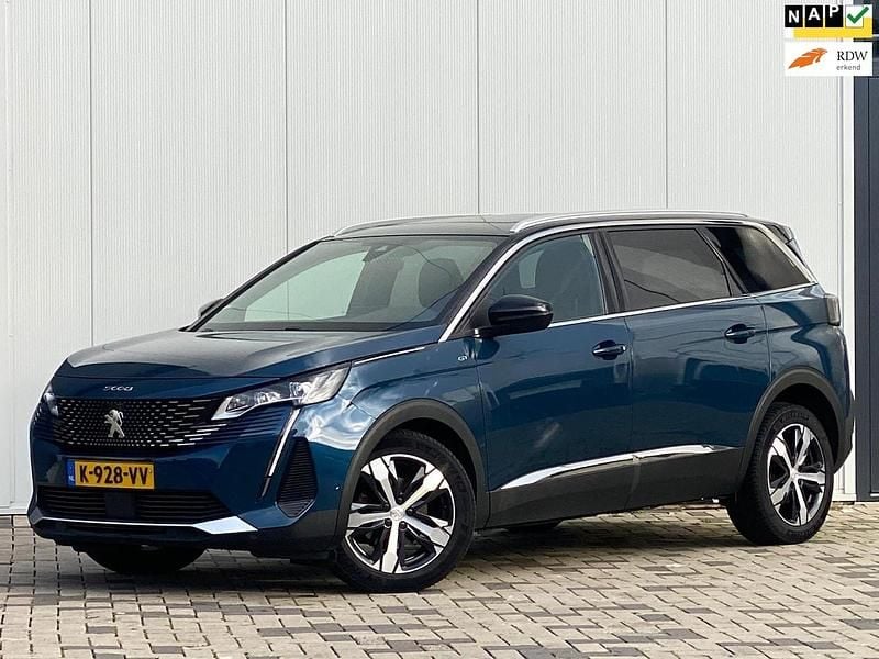 Blauw (metallic) Gebruikt 2021 Peugeot 5008 GTi SUV | € 18.900 (Goede deal) - Afbeelding 1/4