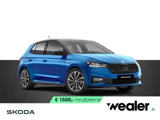Blauw, metallic lak Nieuw 2025 Skoda Fabia Monte Carlo Hatchback | € 29.990 (Eerlijke prijs) - Afbeelding 1/4