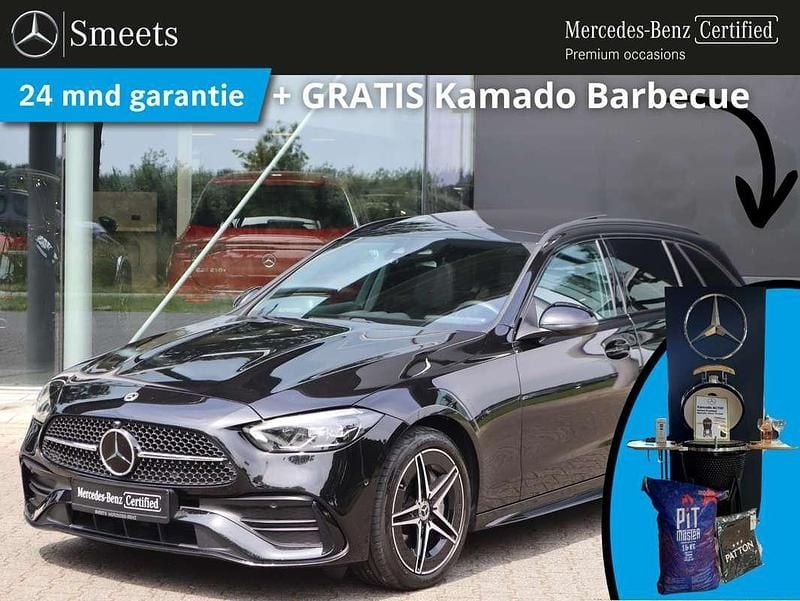 Zwart Gebruikt 2022 Mercedes C300e AMG line Stationwagen | € 39.888 (Eerlijke prijs) - Afbeelding 1/4