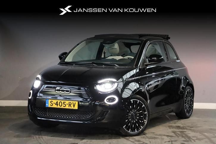 Zwart Occasion 2023 Fiat 500e La Prima Cabriolet | € 23.390 (Eerlijke prijs) - Afbeelding 1/4
