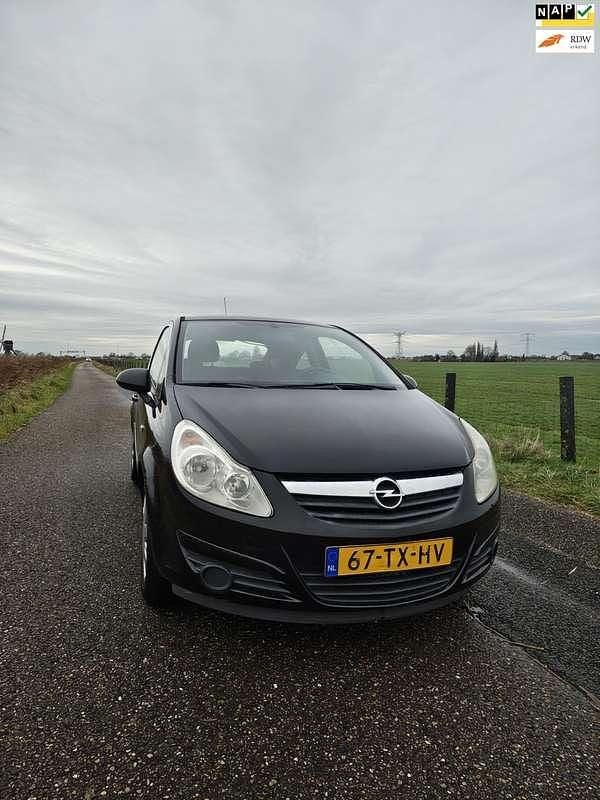 Zwart Gebruikt 2007 Opel Corsa Enjoy Hatchback | € 1.250 (Super prijs) - Afbeelding 1/4