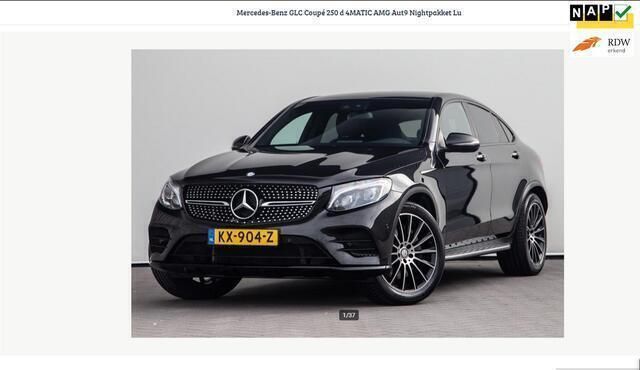 Occasion Mercedes GLC250 Ambition 204 PK (150 kW) 2017 Zwart Coupé
