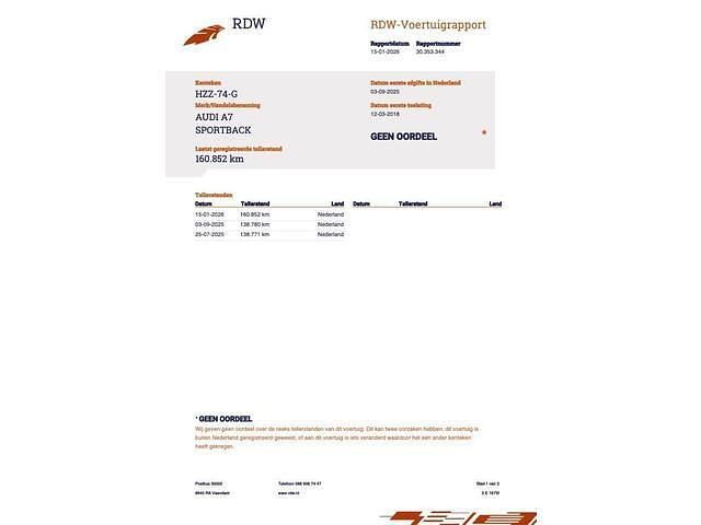 Zwart Occasion 2018 Audi A7 Sportback Advanced Hatchback | € 33.950 (Super prijs) - Afbeelding 1/1