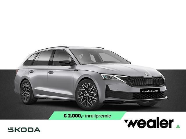 Zwart, metallic lak Nieuw 2025 Skoda Octavia SportLine Stationwagen | € 46.790 (Eerlijke prijs) - Afbeelding 1/4