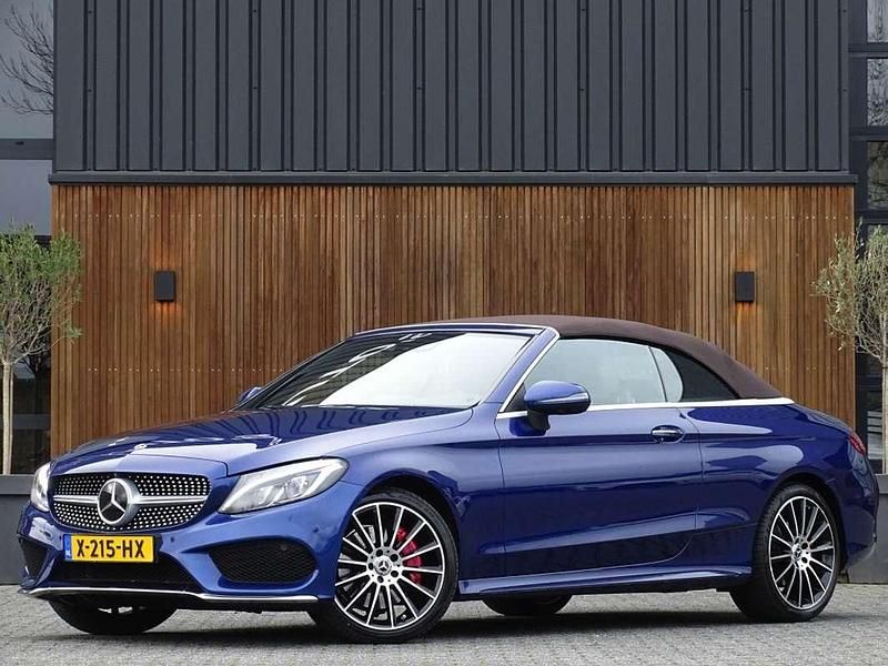 Blauw Gebruikt 2017 Mercedes C400 Premium Plus Cabriolet | € 39.995 (Eerlijke prijs) - Afbeelding 1/4