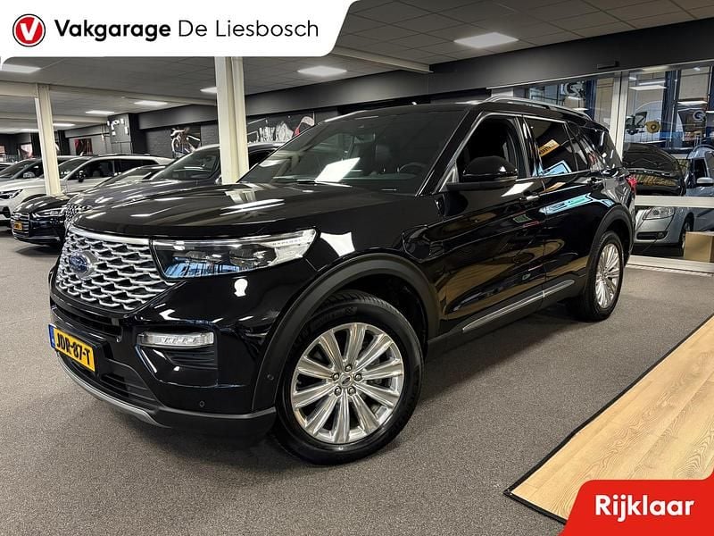 Zwart Gebruikt 2021 Ford Explorer Platinum SUV | € 41.950 (Eerlijke prijs) - Afbeelding 1/4