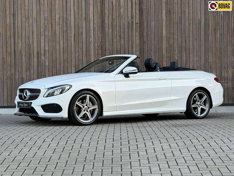 Wit Gebruikt 2017 Mercedes C180 AMG line Cabriolet | € 29.900 (Eerlijke prijs) - Afbeelding 1/4